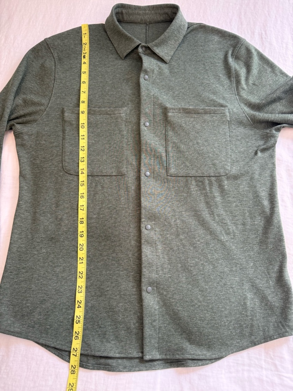Lululemon Soft Knit Overshirt Heathered Smoked Spruce M3CZMS - Picture 14 of 15